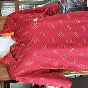 Adidas polo in muted REDS and oranges....great looking